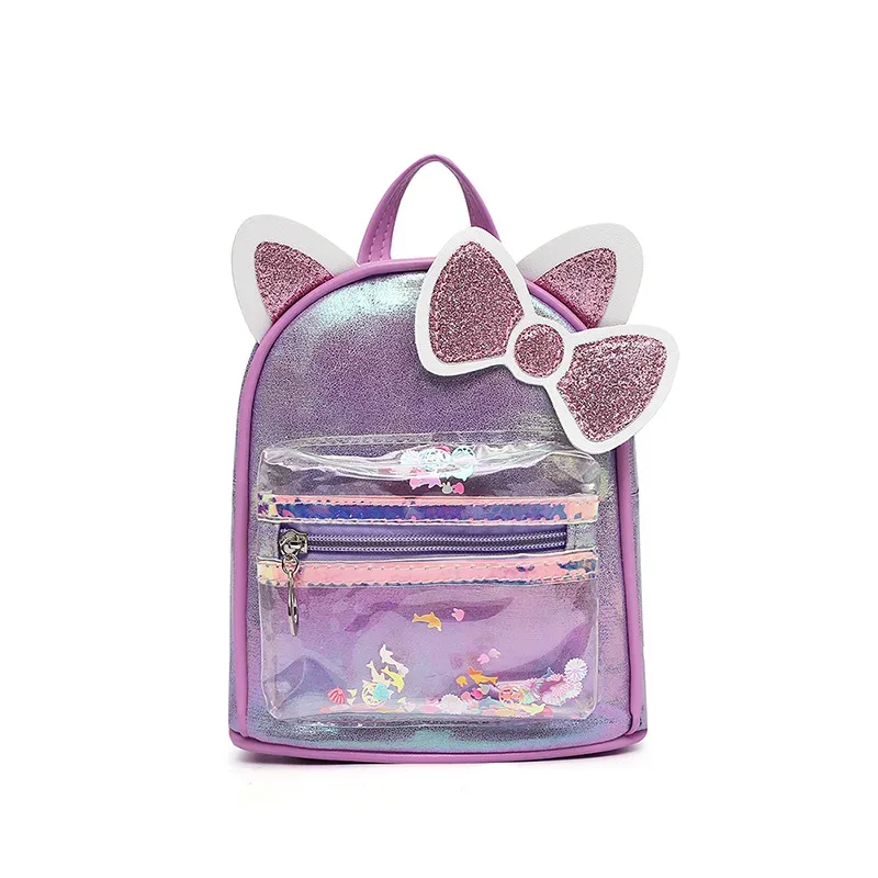nouveau sac à dos personnalisé avec nœud de dessin animé pour enfants, sac à dos à oreilles mignon, sac de princesse d'extérieur, sac de collation, sac de nom de la maternelle