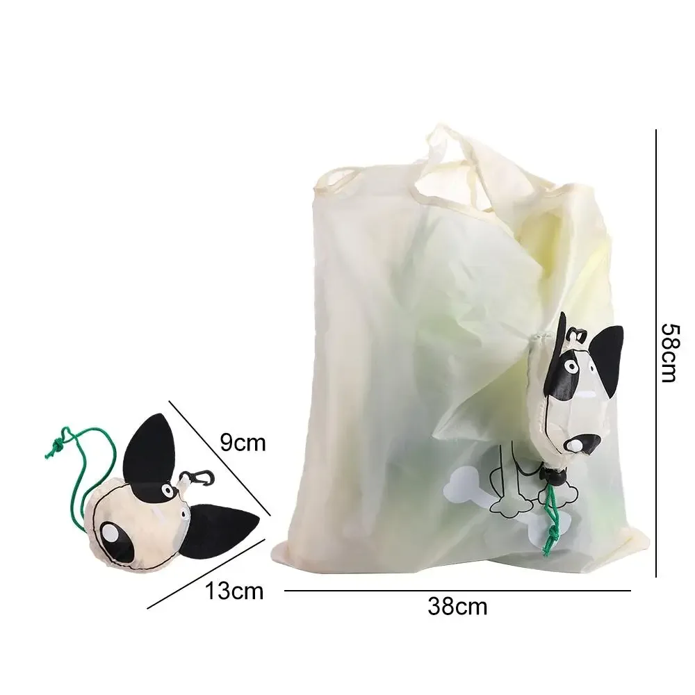 sac écologique en nylon avec boucle de suspension, sac à bandoulière de voyage, sacs de rangement, sac de courses pliable, sacs de courses à motifs de dessins animés