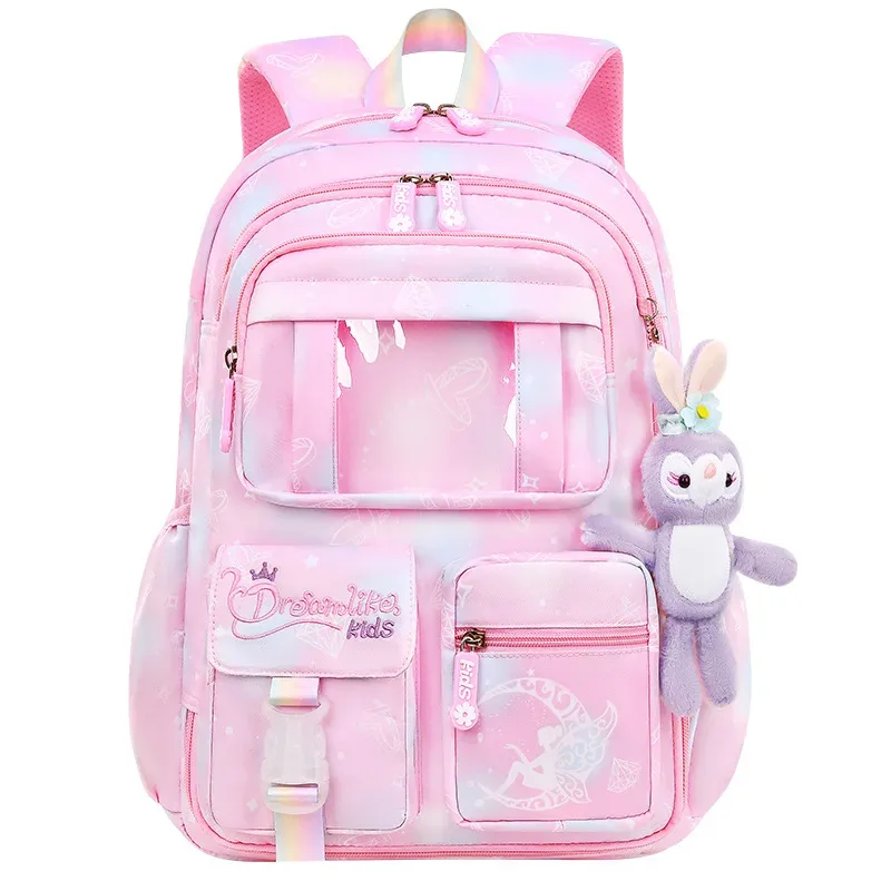 sac à dos d'école pour filles, 3 pièces, grande capacité, sac d'école pour enfants avec étui de transport pour crayons et repas, sac à dos de voyage, cadeau pour enfant
