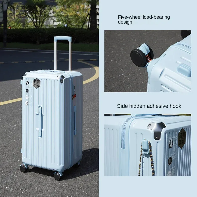 valise de voyage surdimensionnée de 28/30/36/50 pouces avec cinq roues tournantes, boîtier embarqué de 20 pouces, bagages à roulettes de grande capacité pour pc