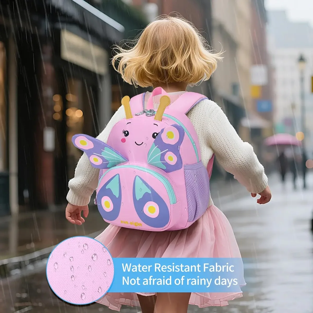 sac à dos papillon pour tout-petits, mini sac de voyage avec dessin animé d'animaux mignons pour filles de 1 à 3 ans, sac à dos préscolaire