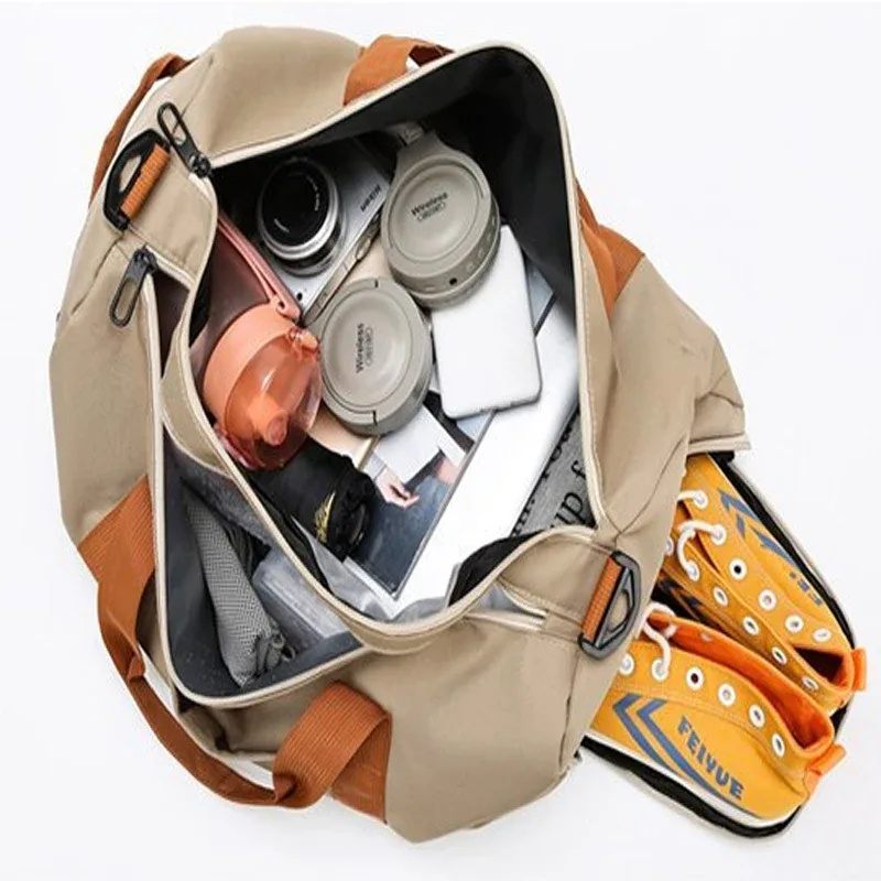 2025 nouveau sac de fitness mode sac à bagages hommes décontracté grande capacité sport sac à main voyage stockage bagages sac simple sac à fermeture éclair
