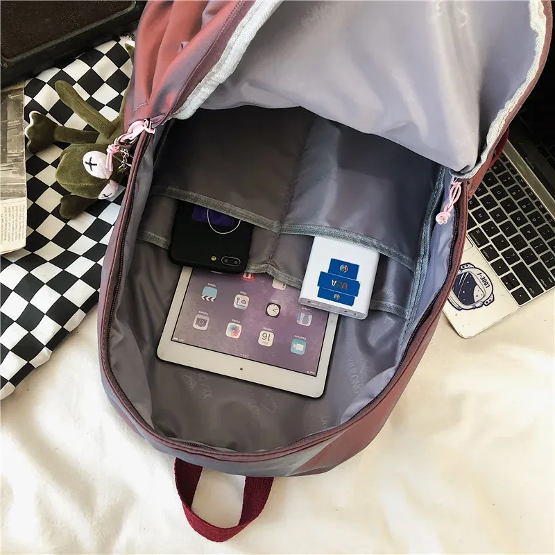 nouveau sac à dos femme mode nouveau sac à dos unisexe grande capacité sac à dos pour ordinateur portable en nylon dame cartable mignon étudiant sac