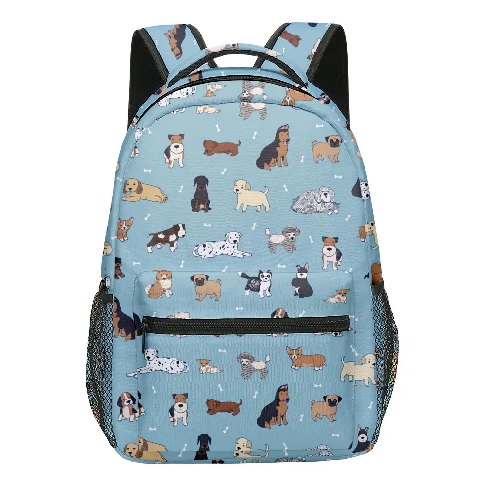 Sacs d'école tendance et originaux pour jeunes, sacs de voyage unisexes avec motif chiot, sacs à dos imperméables en Oxford avec impression 3D pour ordinateur portable
