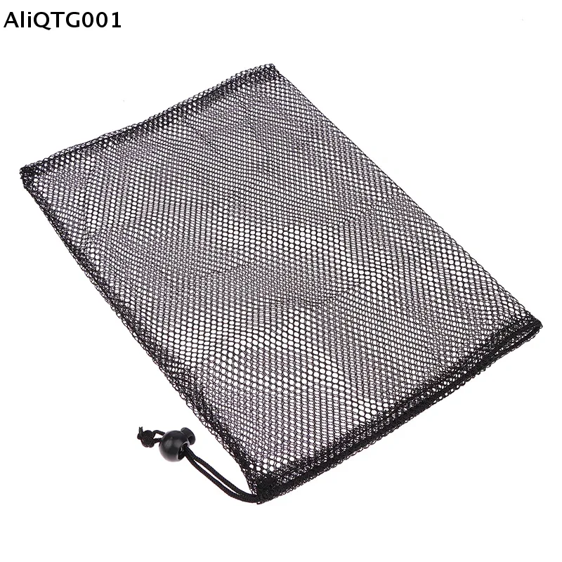 sac à cordon en maille de nylon durable polyvalent noir pour la maison voyage activités de plein air pochette de rangement du linge avec sac de trucs