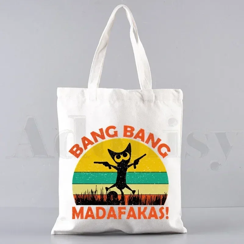 pew pew madafakas sac fourre-tout unisexe sacs en toile sacs à provisions imprimé sac à bandoulière décontracté pliable