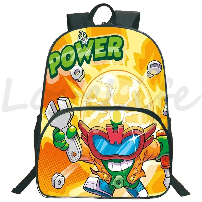 jeu superzings sac à dos 16 pouces garçons filles bookbag dessin animé sac à dos superthings sacs d'école étudiants sacs de voyage sac à dos à fermeture éclair