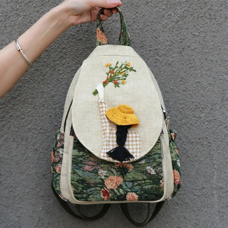mode 3d dessin animé broderie femmes sac à dos décontracté femme voyage sac à dos joli style filles sac à dos sac à dos sac