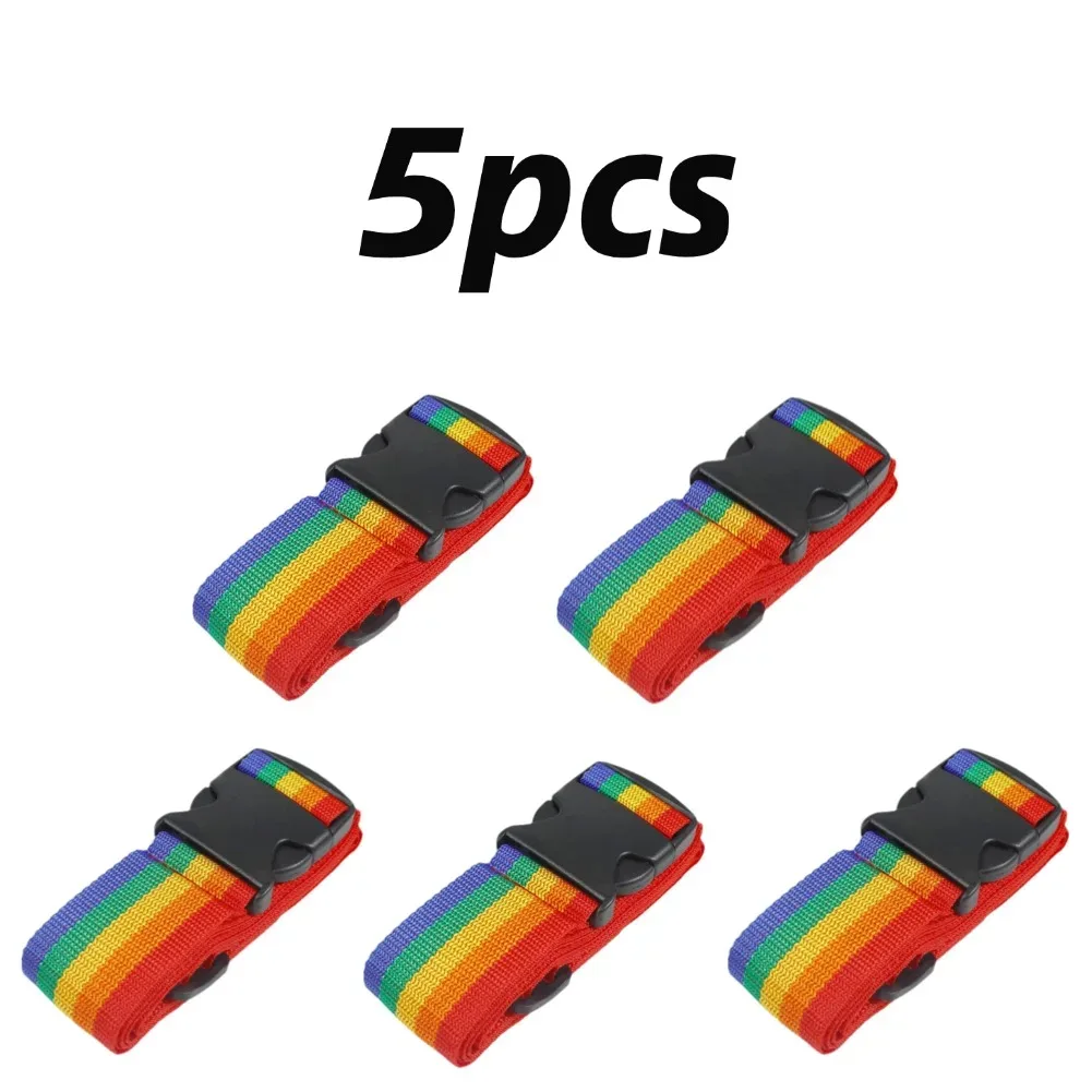 sangle de bagage arc-en-ciel réglable, ceinture de sécurité pour valise, accessoires de fixation pour valise de voyage