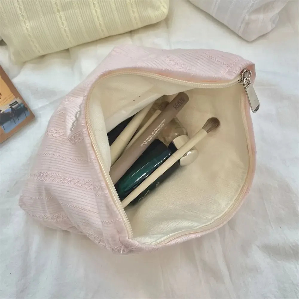 nouveau trousse de maquillage couleur bonbon, sac de papeterie à nœud papillon de grande capacité, pochette cosmétique multifonctionnelle de voyage