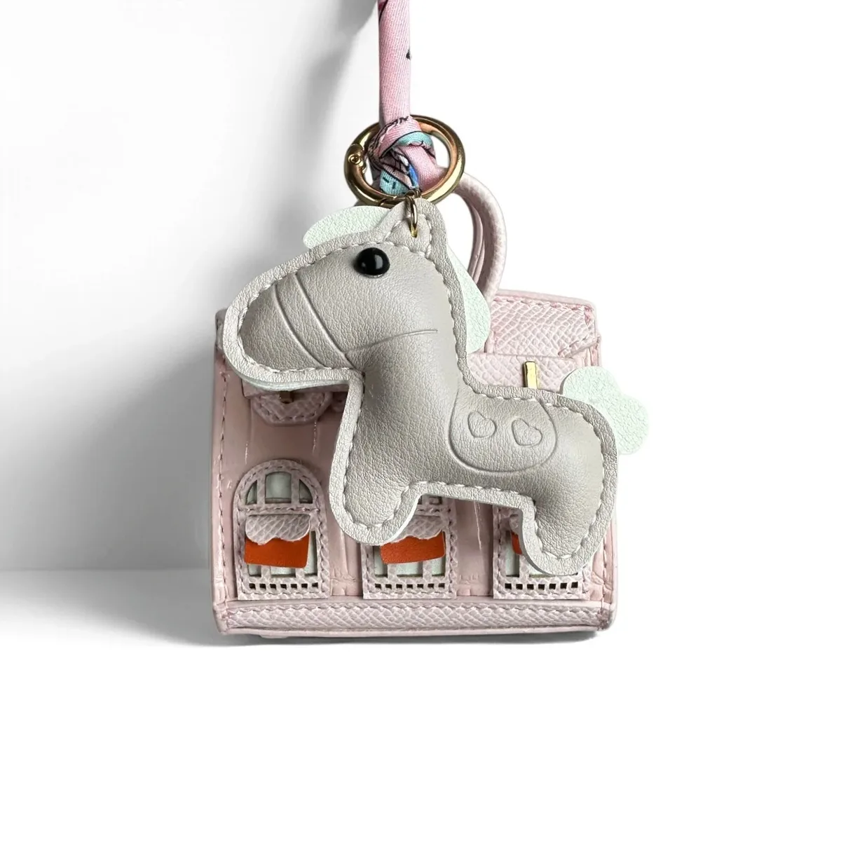 étui pour écouteurs en cuir pu en forme de maison, mignon et mini, avec porte-monnaie - décoration de sac à main - pochette de rangement portable pour écouteurs / petit portefeuille