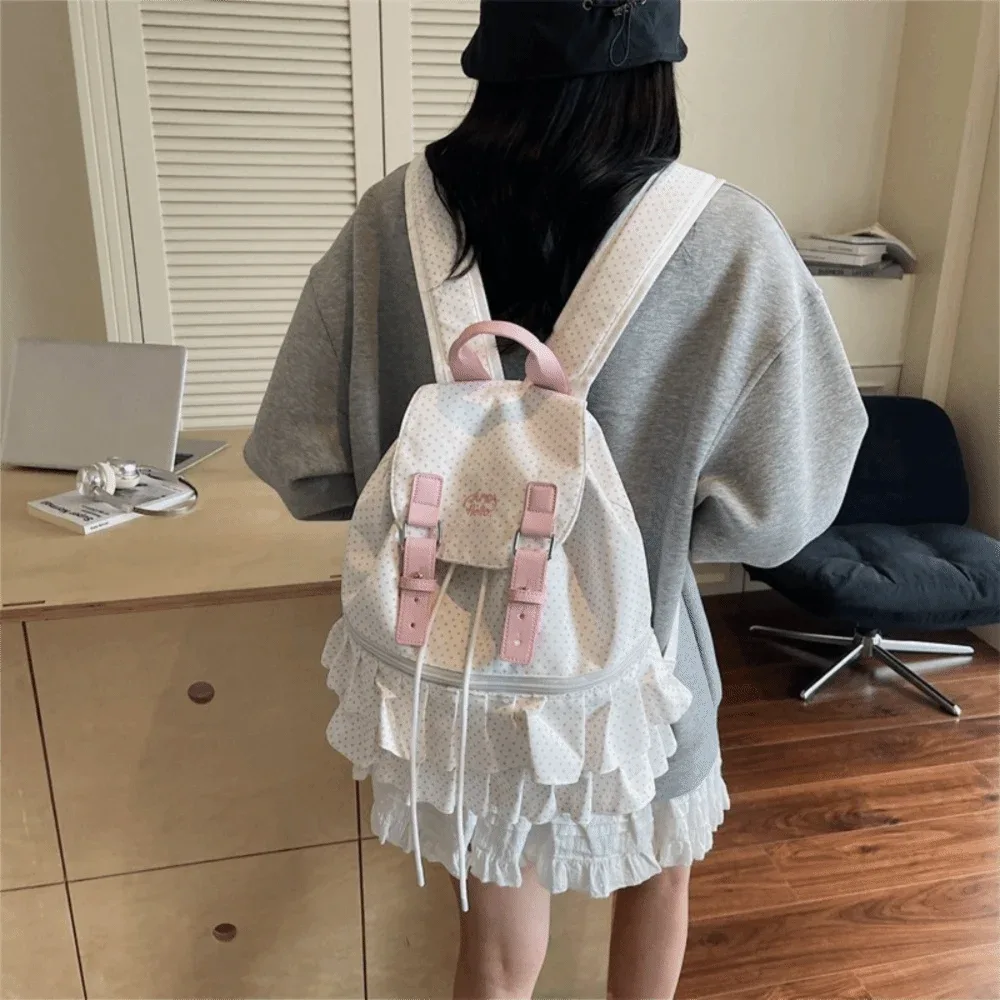 sac à dos créatif à pois, grande capacité, sac d'école décontracté, sac à bandoulière multifonctionnel, voyage