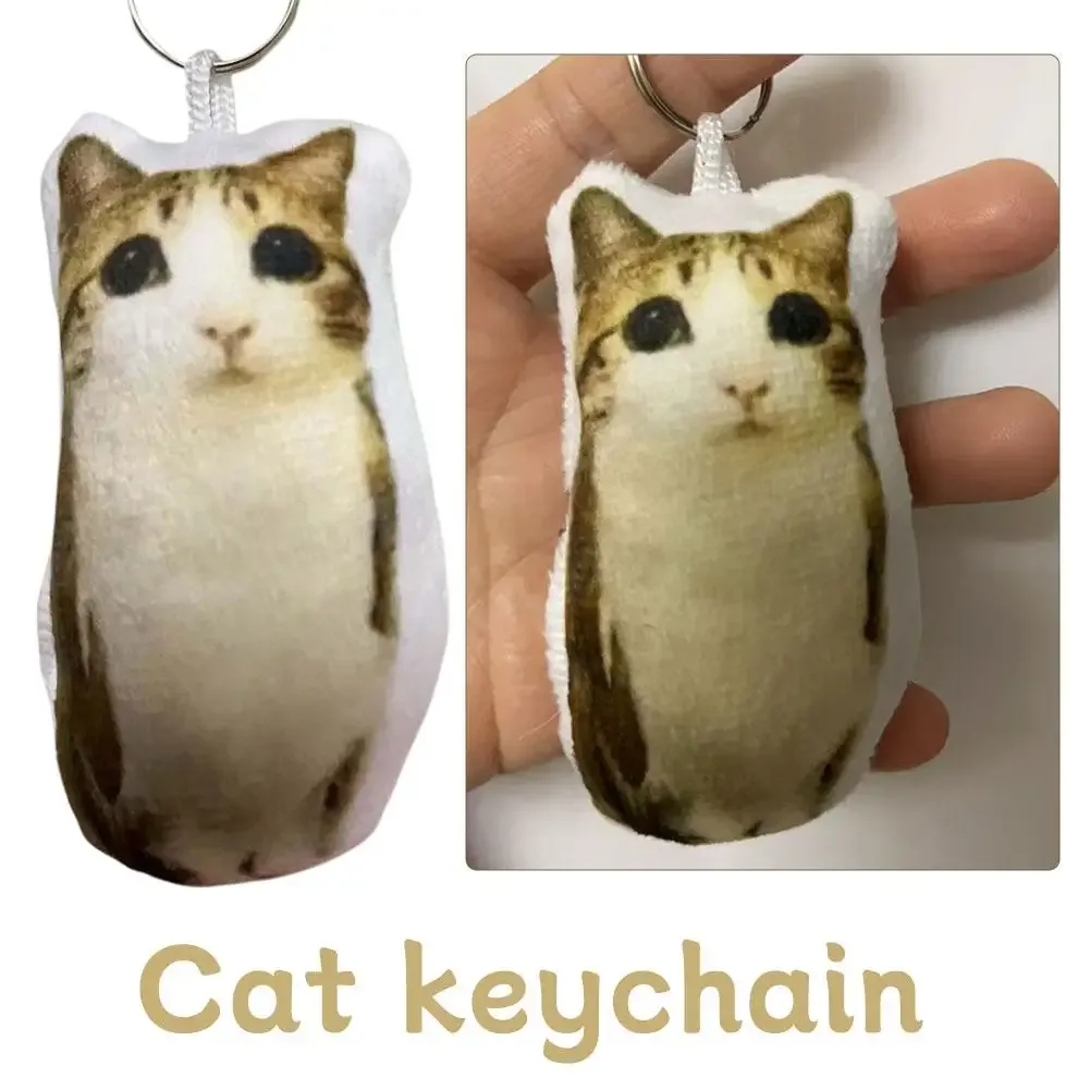 porte-clés en peluche chat mignon avec son, jouet en peluche doux, pendentif amusant pour sac à dos, cadeau pour les amis