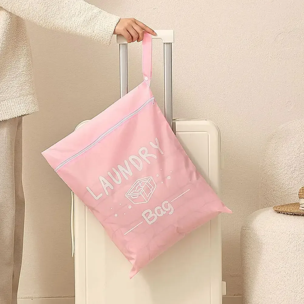 sac de voyage imperméable pour le linge, pochette de rangement humide/sec avec fermeture éclair et sangle de suspension, sac de rangement portable (1 pièce)