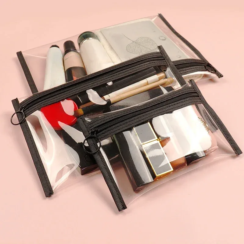 trousse de maquillage transparente en pvc pour femmes, trousses à cosmétiques, trousse de toilette, trousse de toilette, trousse à cosmétiques de voyage, trousse à monnaie pour enfants, trousse à poudres, trousse à cartes