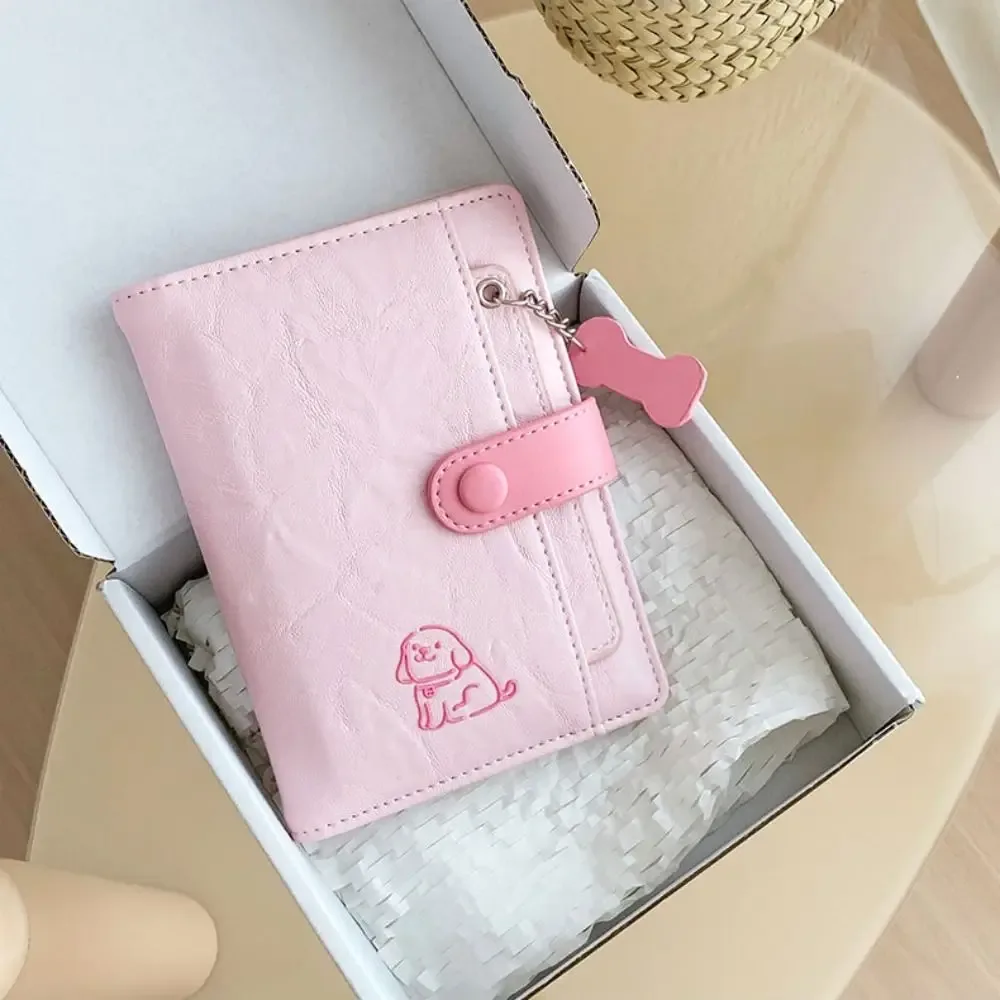 porte-cartes portable en pu, étui de passeport motif chiot mignon, portefeuille de voyage multifonctionnel, clip de passeport pour homme pour l'enregistrement à l'aéroport