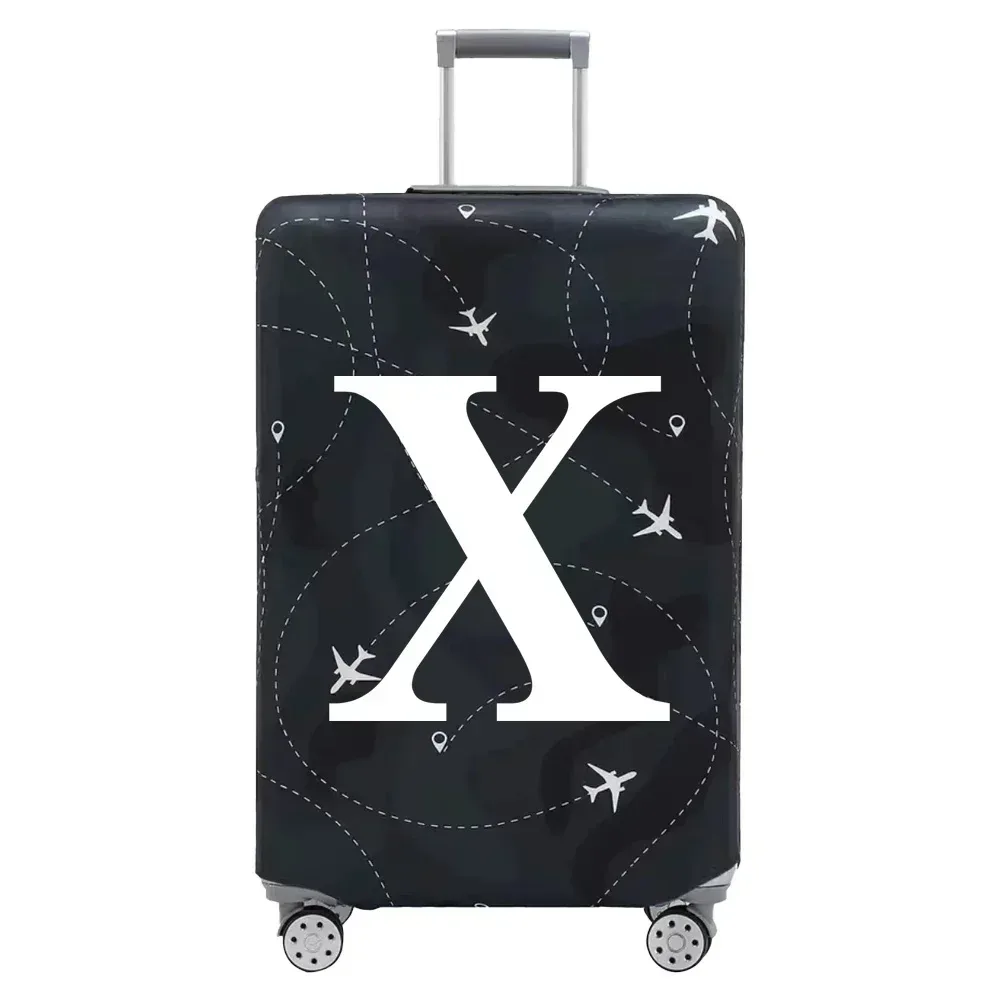 housse de protection pour bagages en tissu extensible, housse anti-poussière, anti-rayures, adaptée aux valises de 18 à 32 pouces, accessoires de voyage avec lettres blanches