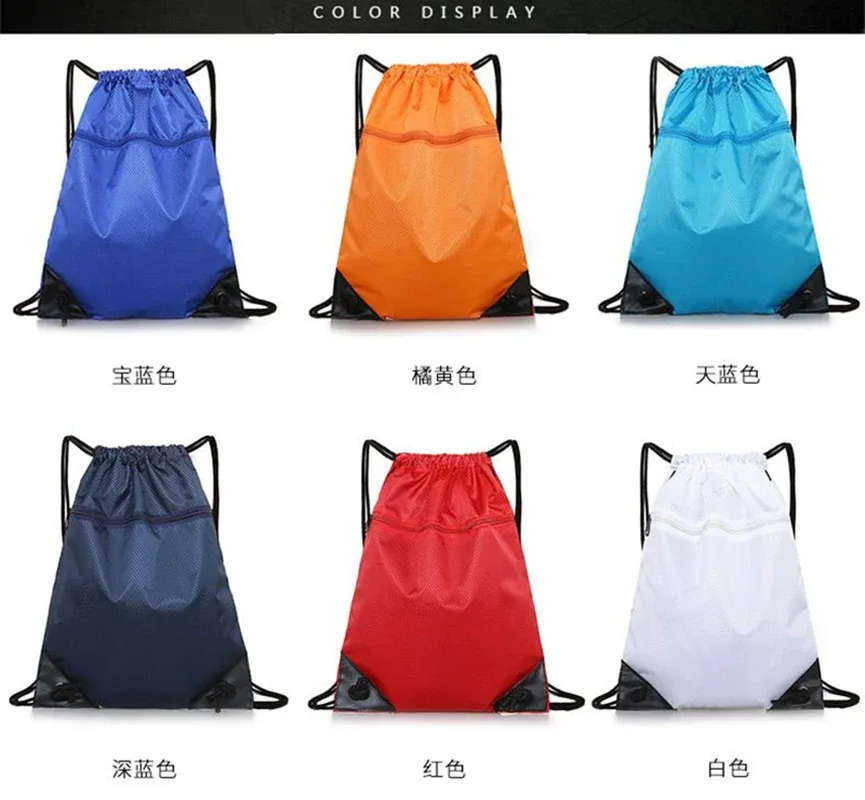Sac de sport à fermeture éclair double épaisseur, sac à dos de fitness avec poche à cordon, sac de randonnée, camping, natation, pour hommes et femmes.