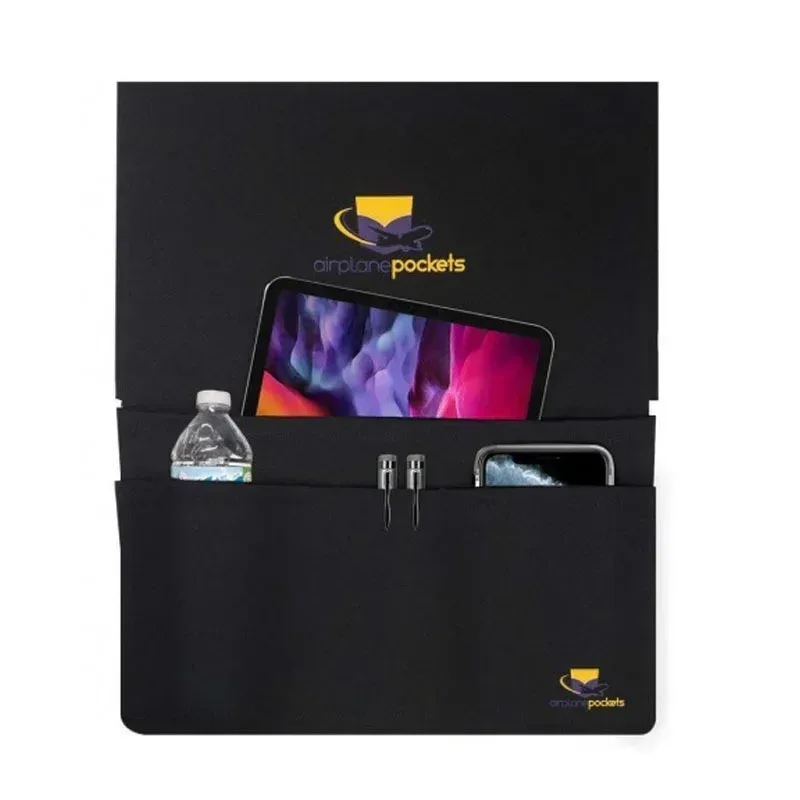 support de plateau de repas d'avion, organisateur de dossier de siège, couverture de table de plateau, pochette de suspension arrière de siège d'avion, sac de rangement pour téléphone et tasse
