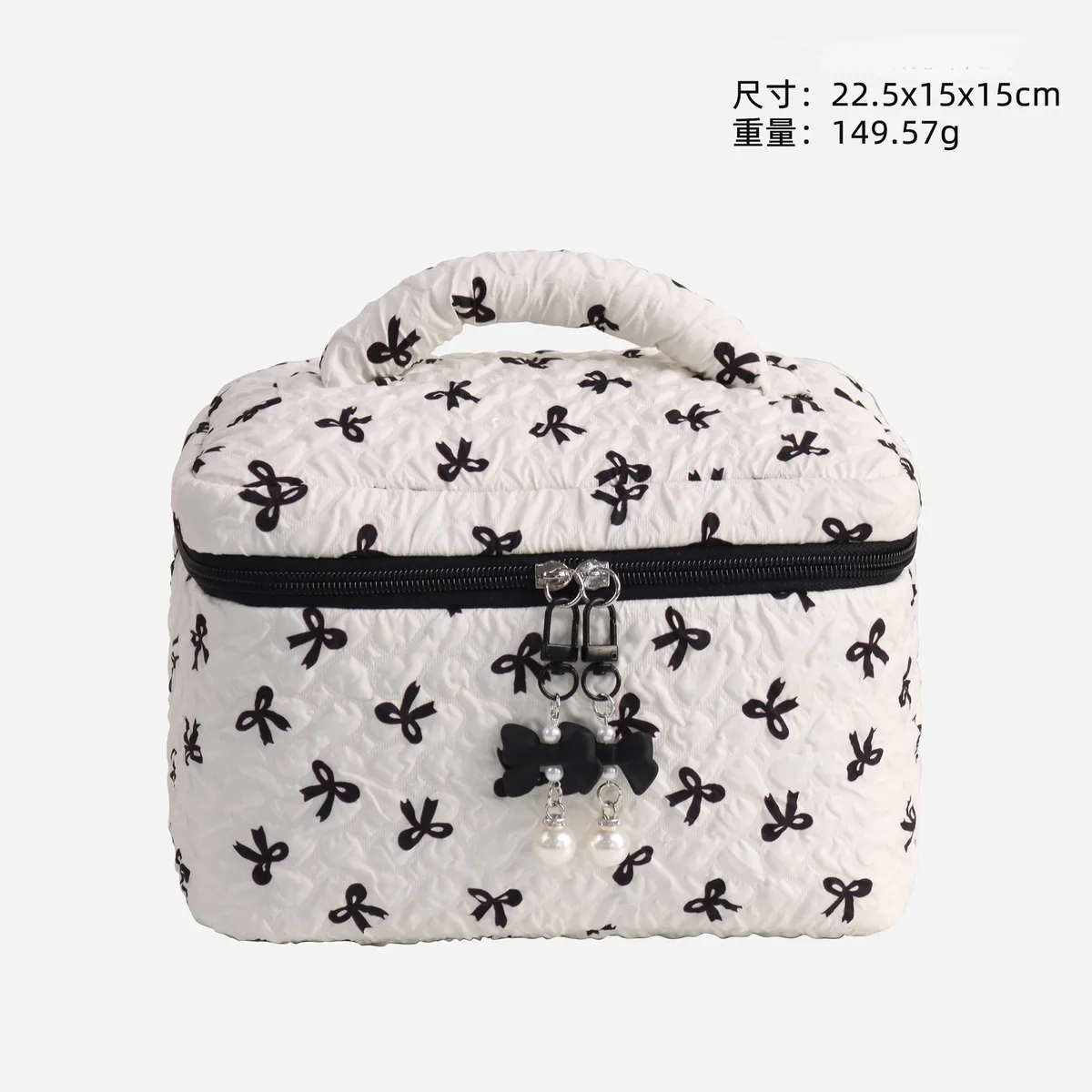 nouvelle trousse de maquillage élégante à nœud, grande capacité, pochette de maquillage à main, trousse de toilette portable pour femmes, organisateur de rangement pour rouges à lèvres