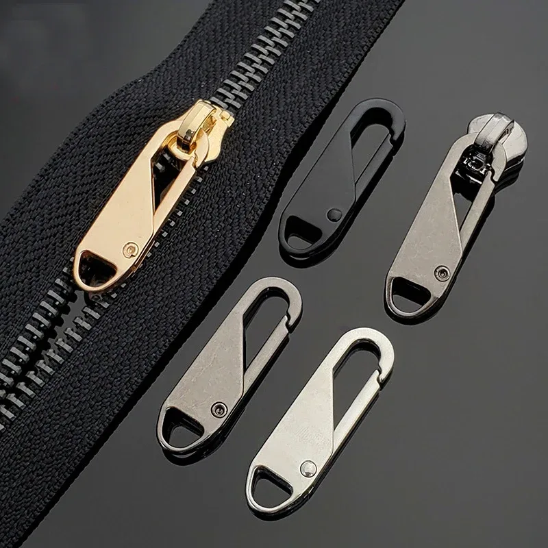 curseur de fermeture éclair de remplacement universel, alliage métallique, extracteur de fermeture éclair, sac à bagages, tête de fermeture éclair, bricolage, outil de couture artisanal, kit de réparation, 5 pièces