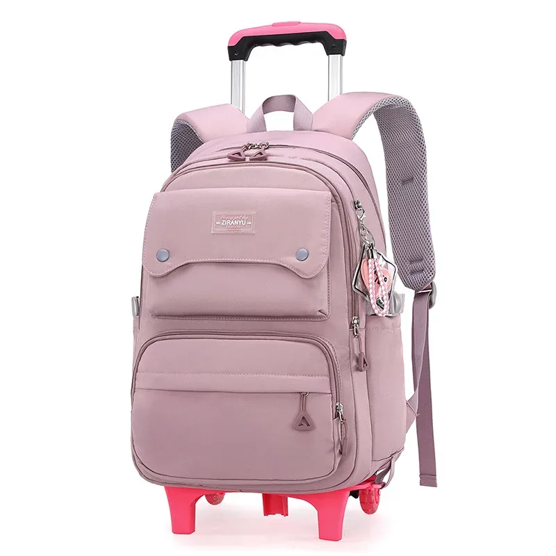 nouveau sac à dos scolaire à roulettes pour enfants, sac à dos à roulettes pour filles, sac à dos à roulettes multifonctionnel