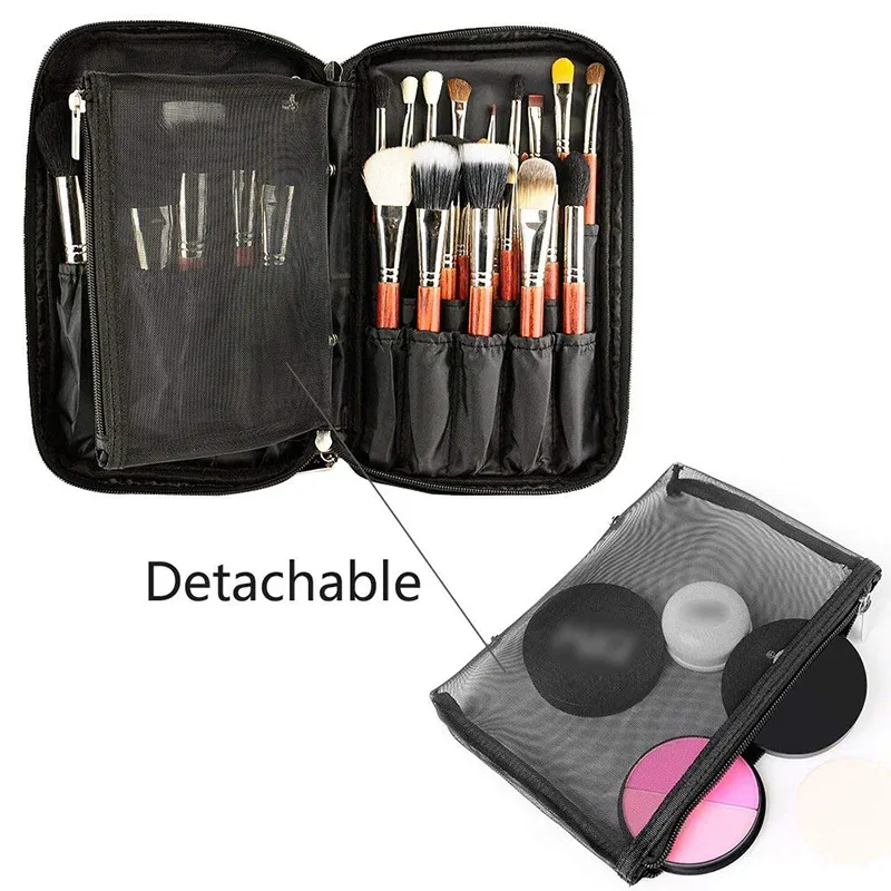sac à cosmétiques professionnel, trousse de beauté, organisateur de brosses de toilette, trousse de maquillage multifonctionnelle pour voyage et maison