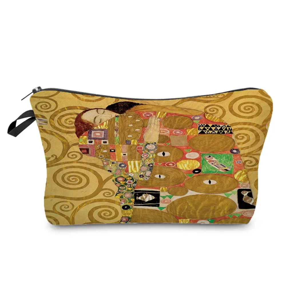 sacs à cosmétiques personnalisés pour femmes, trousse de maquillage, étuis à crayons multifonctions, peinture à l'huile, grilles de larmes, gustability klimt, mode pour dames