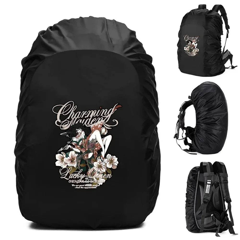 juste de pluie pour sac à dos unisexe, sac étanche, camping en plein air, randonnée, escalade, sports, housse de pluie anti-poussière, motif samouraï, 20-70 l