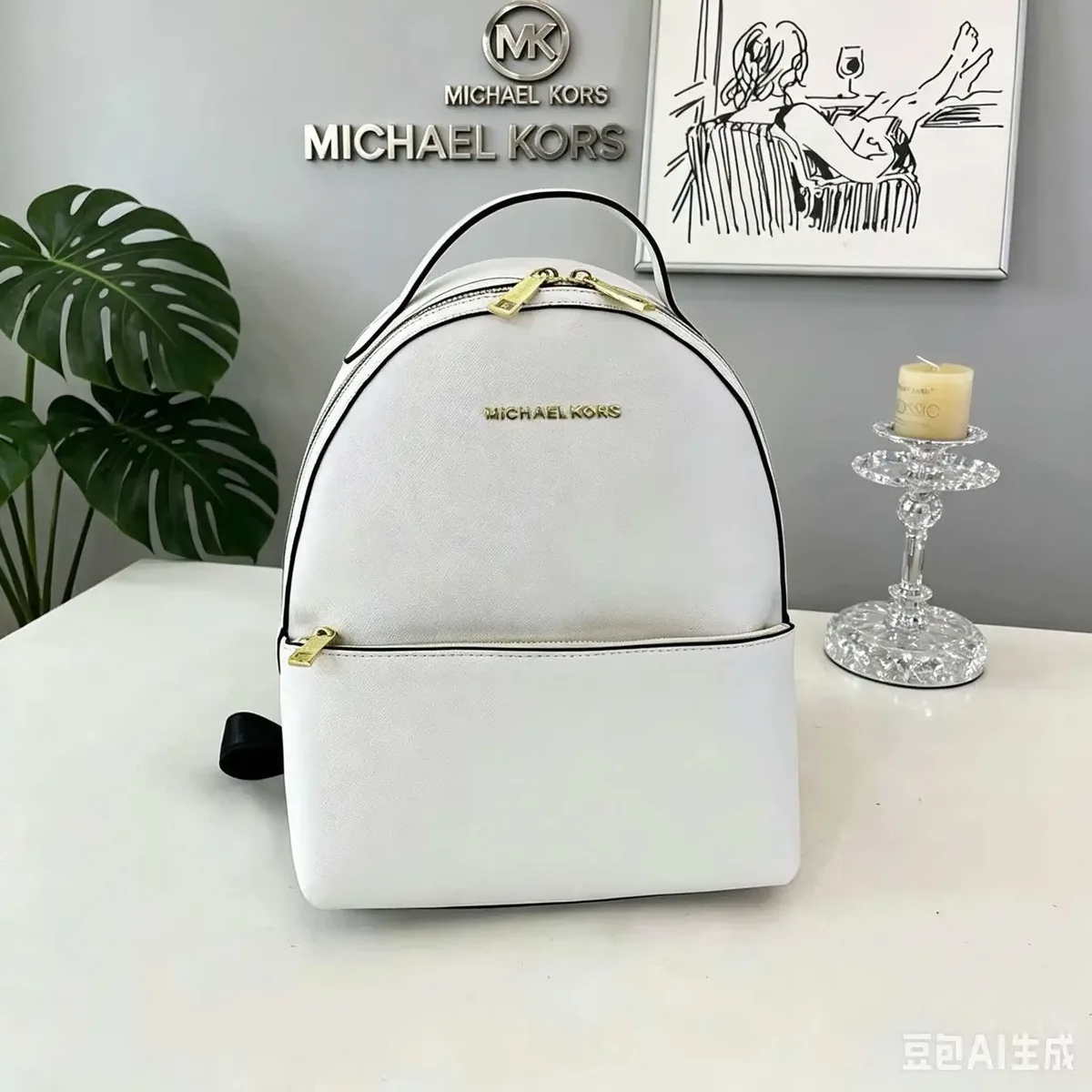 sac à dos michael kors mk rhea zip 2026 pour femme, élégant et classique, grande capacité, sac de créateur luxueux