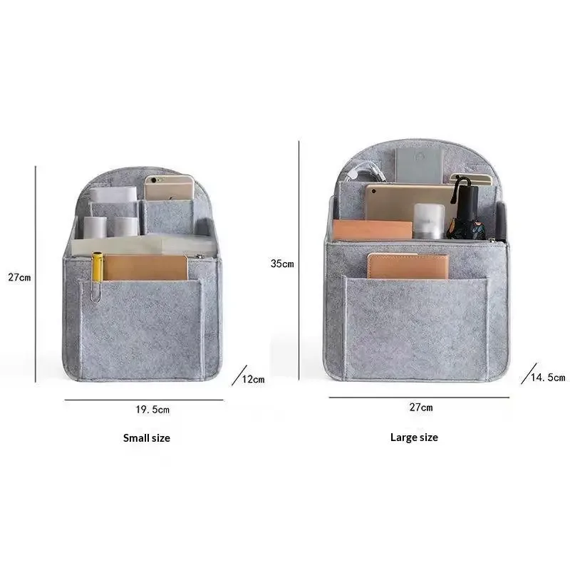 organisateur de sac à dos en feutre, insert multi-compartiments, doublure de sac, grande capacité, séparateur léger pour le voyage, l'école et le rangement
