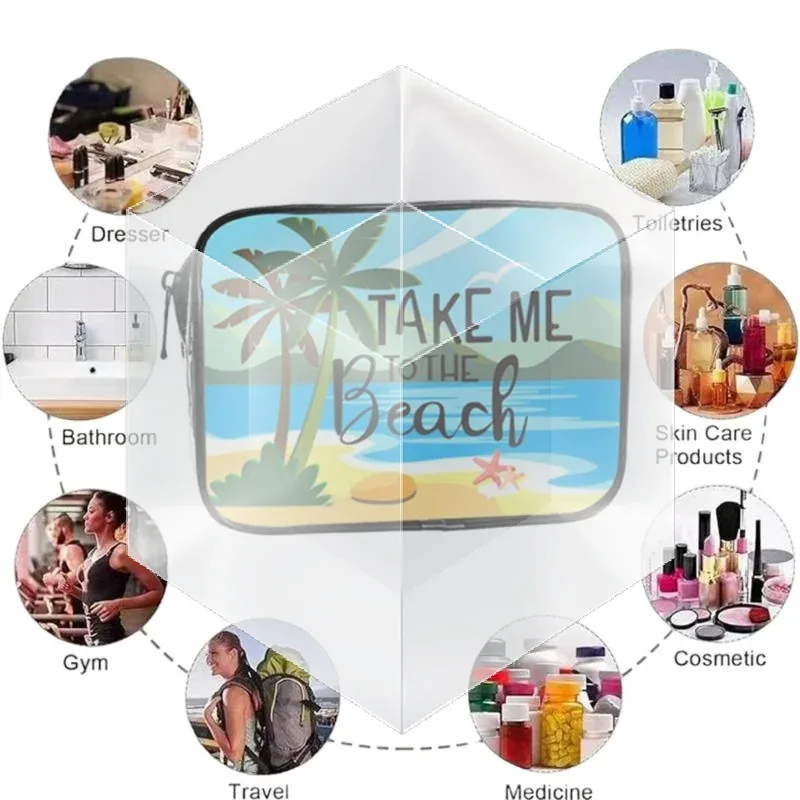 sac à cosmétiques de voyage transparent en pvc, 1 pièce, organisateur de maquillage portable, parfait pour les voyages d'été