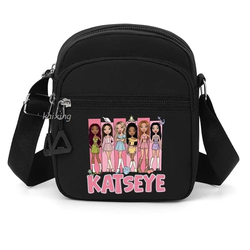 nouveau sac à bandoulière katseye à imprimé amusant pour hommes et femmes, pochette à bandoulière imprimée, grande capacité, pochette de rangement élégante, meilleurs cadeaux