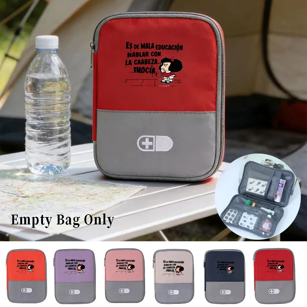 Sac de rangement médical portable à grande capacité avec motif de dessin animé Mafalda, idéal pour la maison, les voyages et les déplacements professionnels