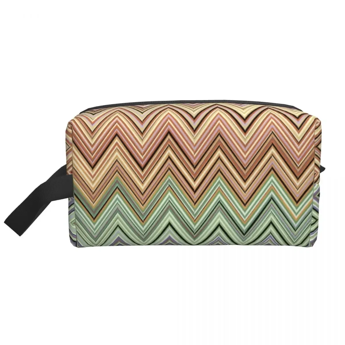 trousse de maquillage chevron zig zag pour décoration intérieure, organisateur cosmétique, trousse de toilette de voyage pour femmes