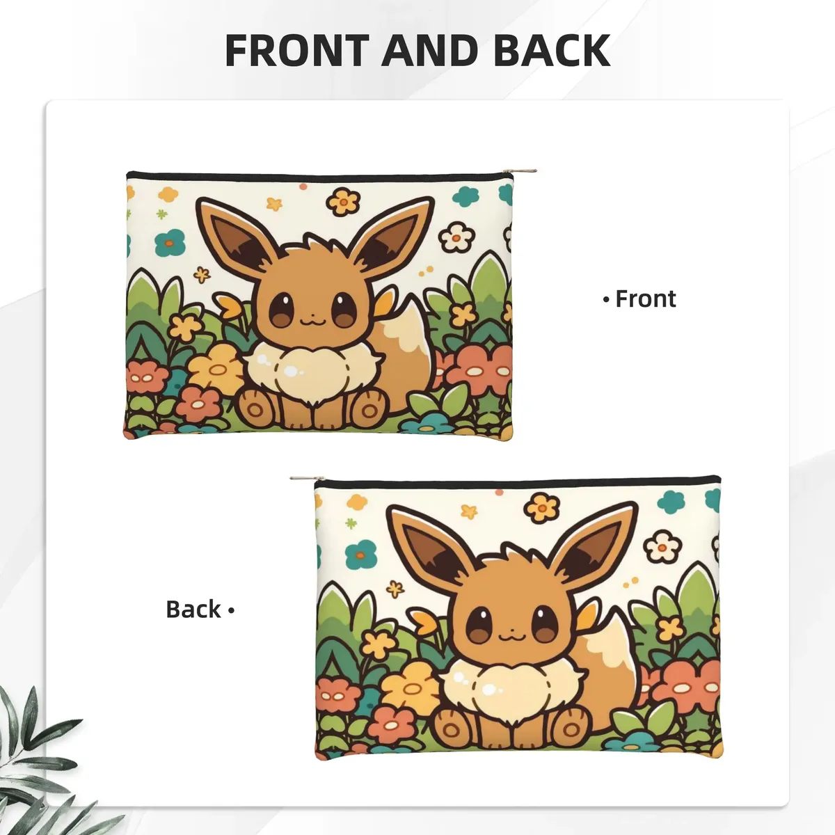 sac de voyage léger et mignon pokemon, pochette de maquillage eeveelution, trousse de toilette avec fermeture éclair, pochette cosmétique de voyage