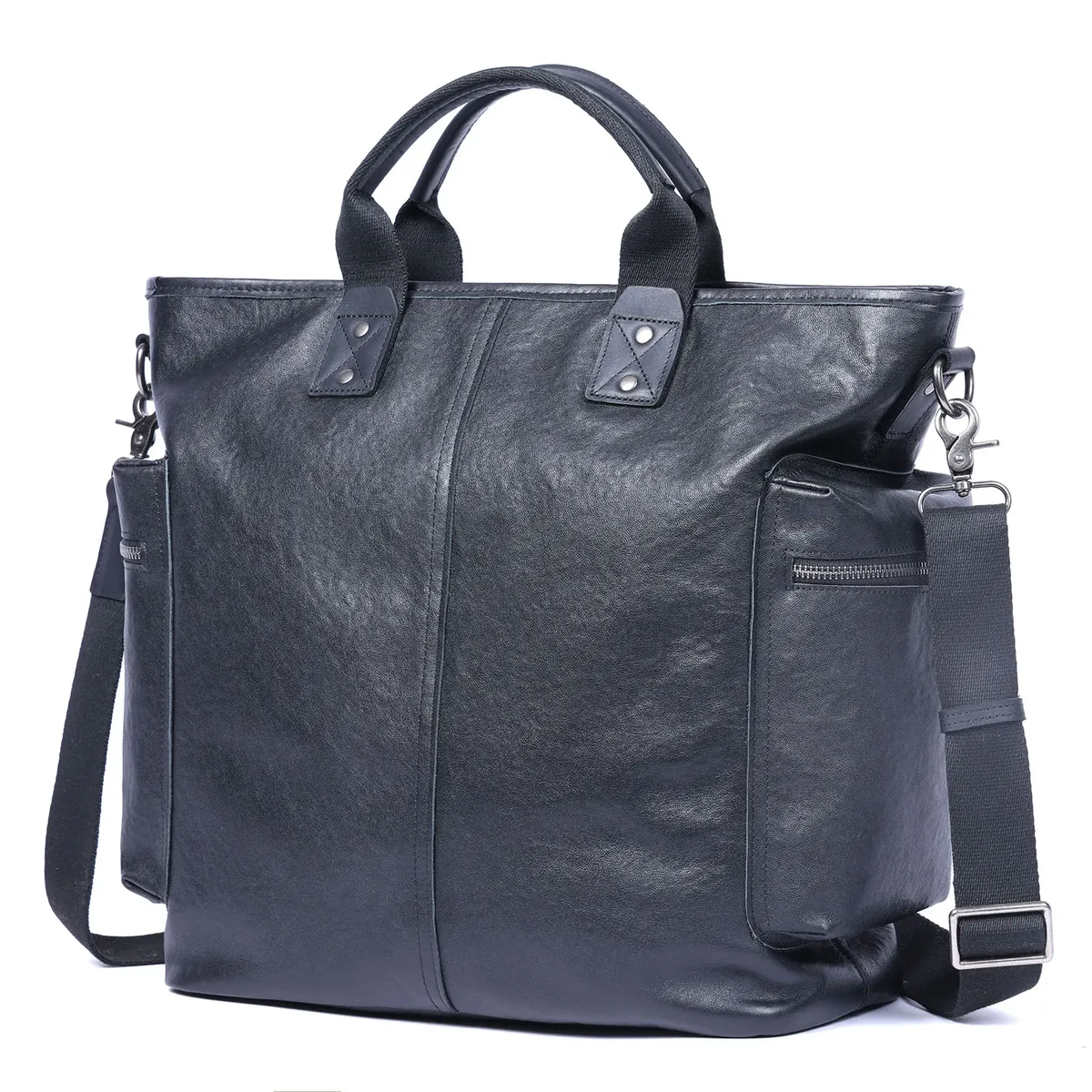 brifecase – sacs pour ordinateur portable en cuir véritable pour hommes, 15 pouces, sac à main simple en cuir de vache tanné végétal, style décontracté à la mode