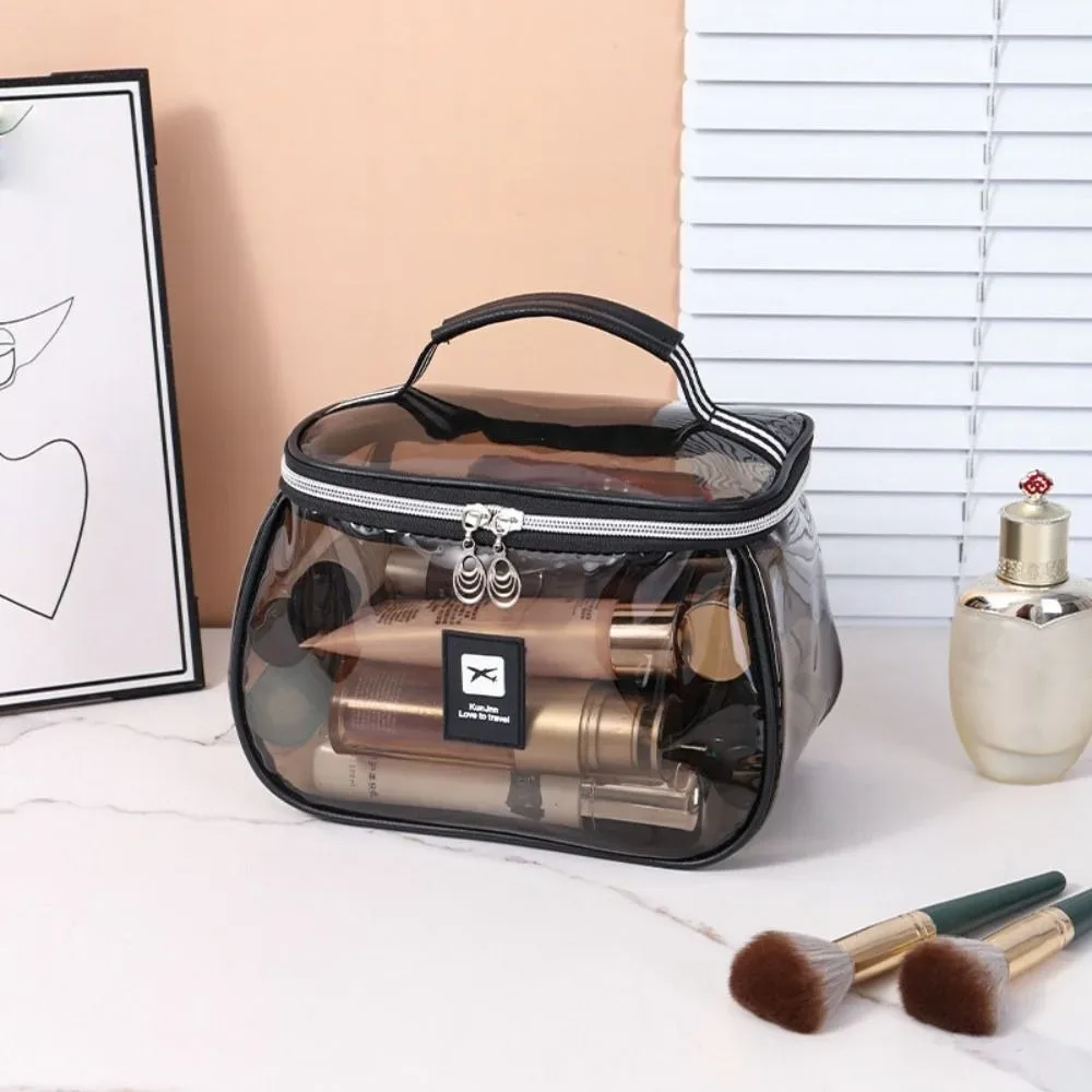 nouvelle trousse de toilette en pvc, grande capacité, imperméable, transparente, à main, pour organiser les articles de toilette, pour femmes