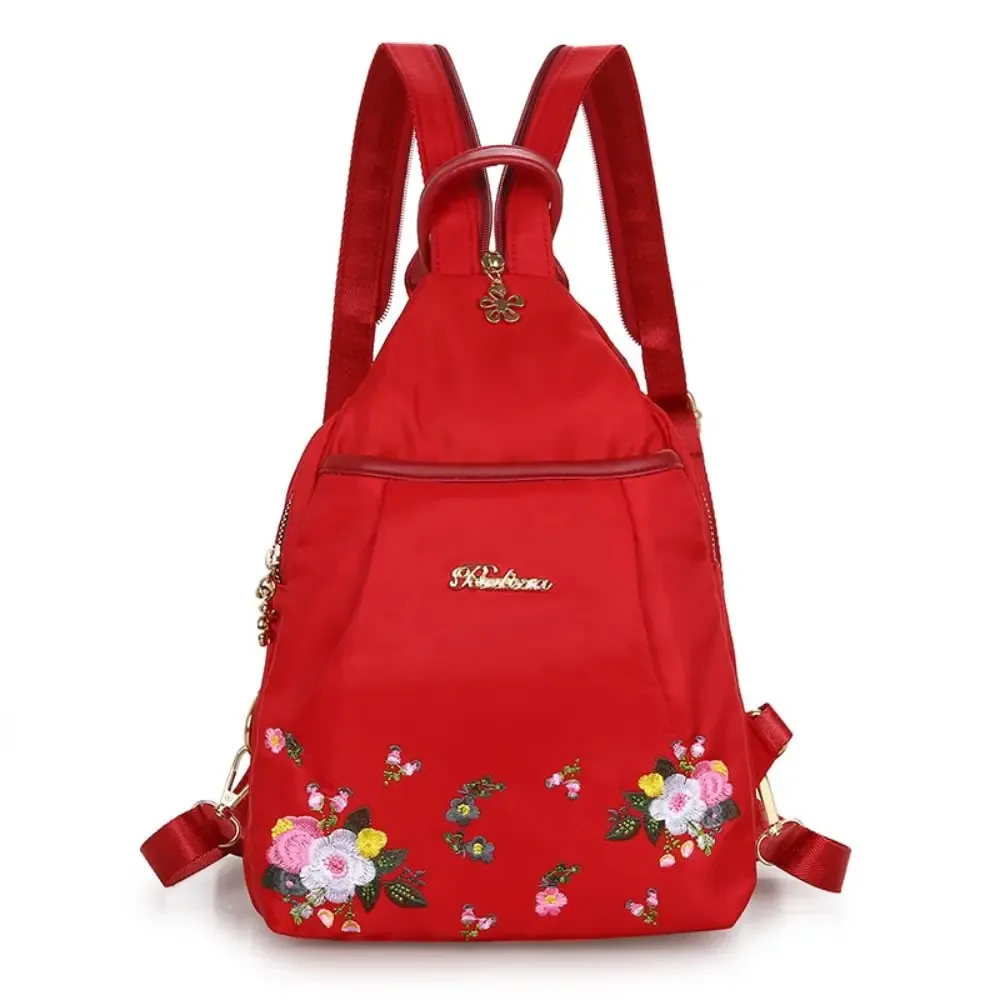 mode broderie sac décontracté imperméable oxford femmes sac à dos femme grande capacité voyage sac à main shopping boutons-pression sac à bandoulière