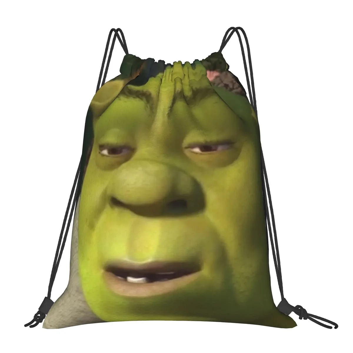 sac à dos à cordon shreks memes, sac de sport résistant à l'eau, sac à cordon avec visage drôle d'anime pour le yoga, 36 cm (largeur) x 43 cm (hauteur)