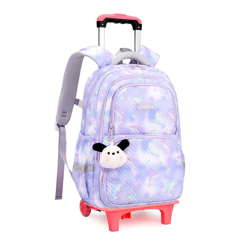 sac à dos scolaire à roulettes pour enfants, sacs d'écoliers pour filles, sac à roulettes mignon, cartable à roulettes pour enfants