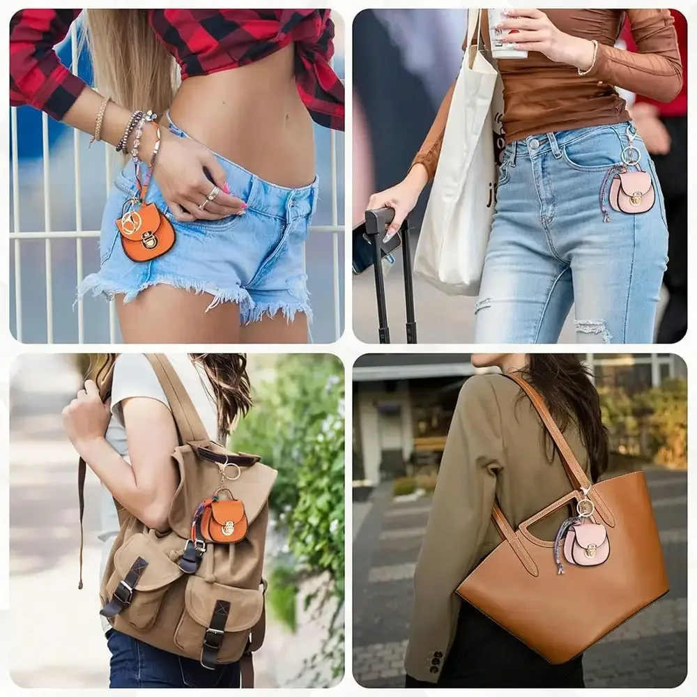 mini sacoche en cuir pu, pendentif de sac, porte-monnaie de luxe mignon, accessoire de mode créatif, porte-clés, cadeau, pochette à rouge à lèvres