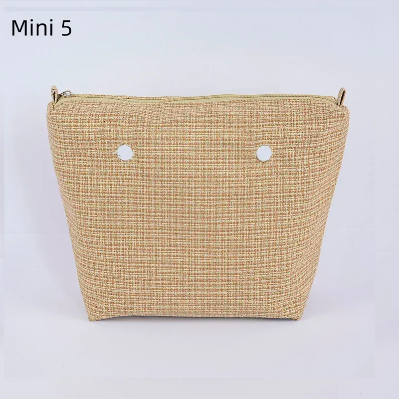 organisateur classique en toile de lin tanqu, doublure intérieure en tissu pour obag mini o bag, accessoire pour sac à main femme