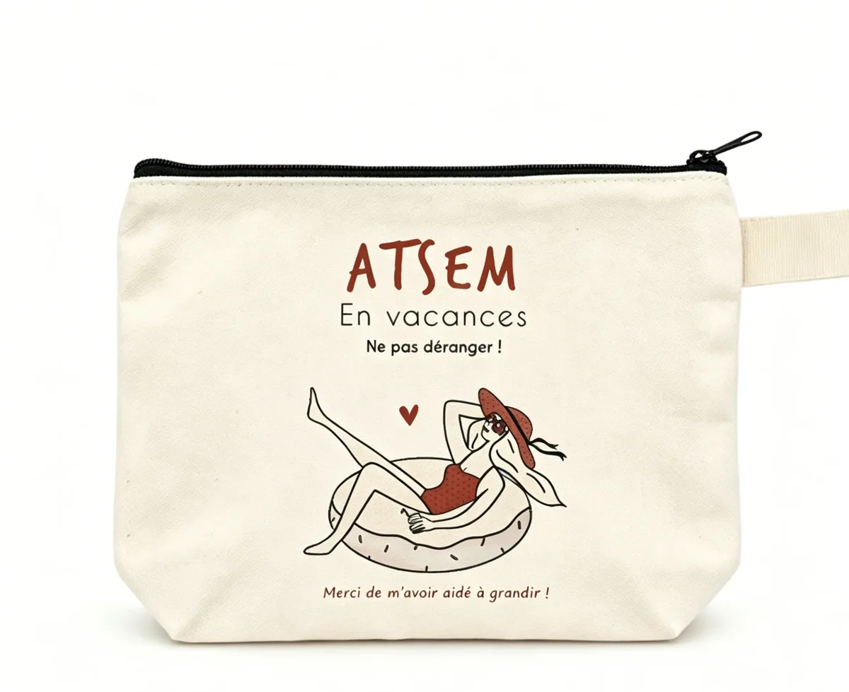 sac cosmétique au design atsem inspiré de l'école française - portefeuille durable en polyester avec pochette inspirée de l'école française
