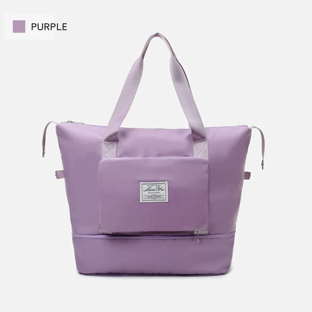 sac de voyage de grande capacité, sac de voyage pliable et extensible, séparation sèche et humide, sac de voyage portable pour la nuit