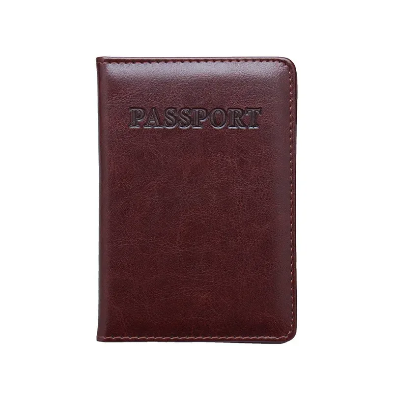 couverture de passeport en cuir pu pour hommes et femmes, porte-passeport de voyage avec porte-carte de crédit, étui portefeuille, étui de protection d'identité, 8 couleurs