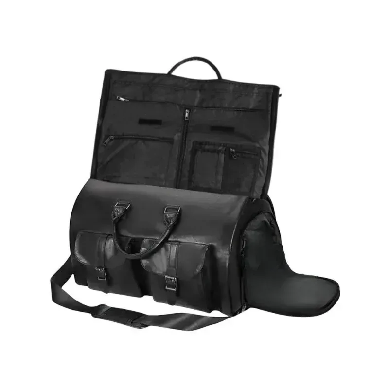 sac à bandoulière multifonction en cuir pu pour homme, imperméable, pour voyage d'affaires, grande capacité, pliable, pour vêtements, 2025
