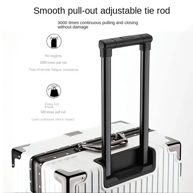 valise à roulettes 20 26 30 pouces avec cadre en aluminium, roues silencieuses, unisexe, grande capacité, valise à roulettes avec serrure à code
