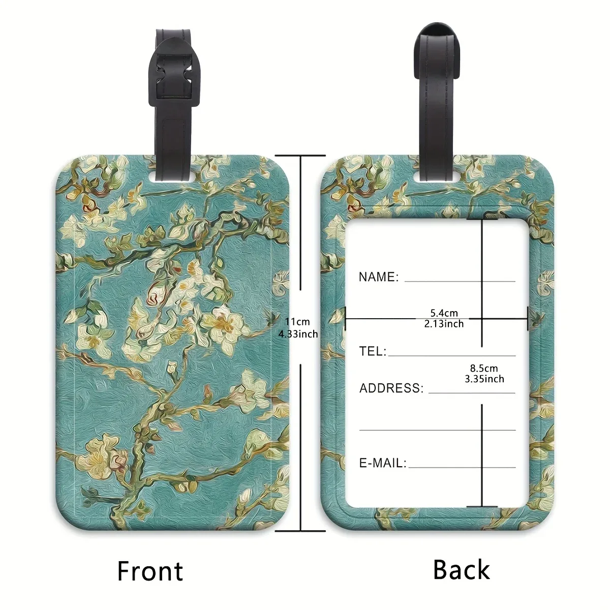 étiquettes à bagages créatives inspirées de l'art de van gogh, l'accessoire de voyage parfait. comprend une étiquette d'identification portable adaptée à votre bagage.