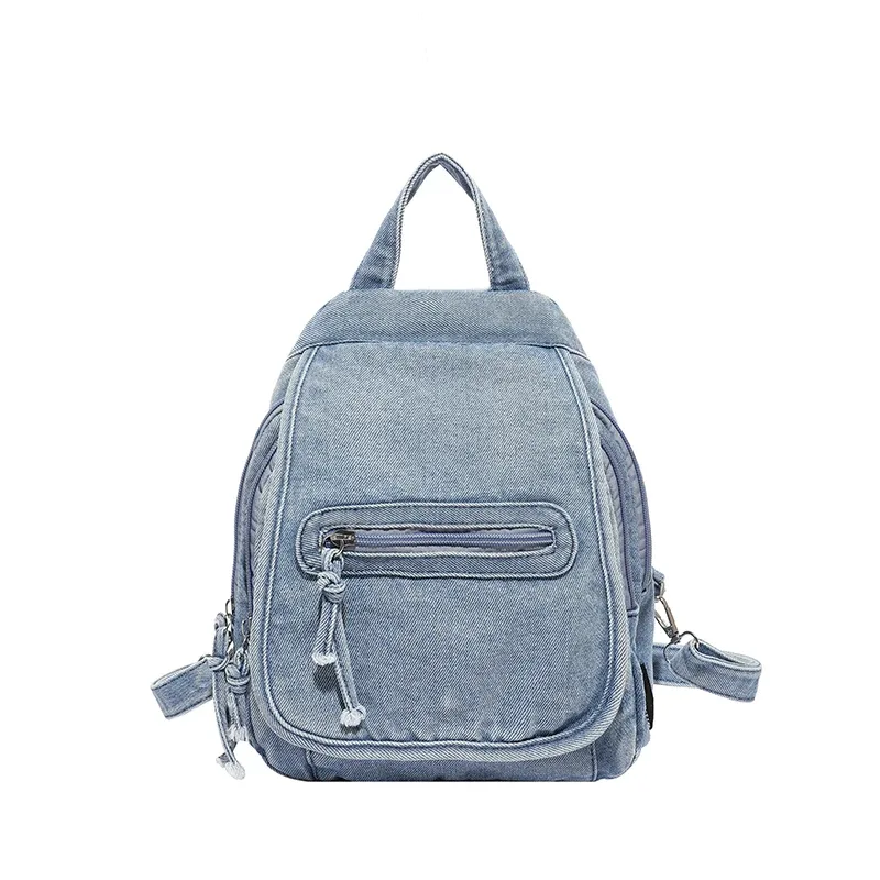 sac à dos rétro japonais en denim lavé pour femmes, simple et polyvalent, sac à dos décontracté pour étudiants, sac à dos en toile de style harajuku